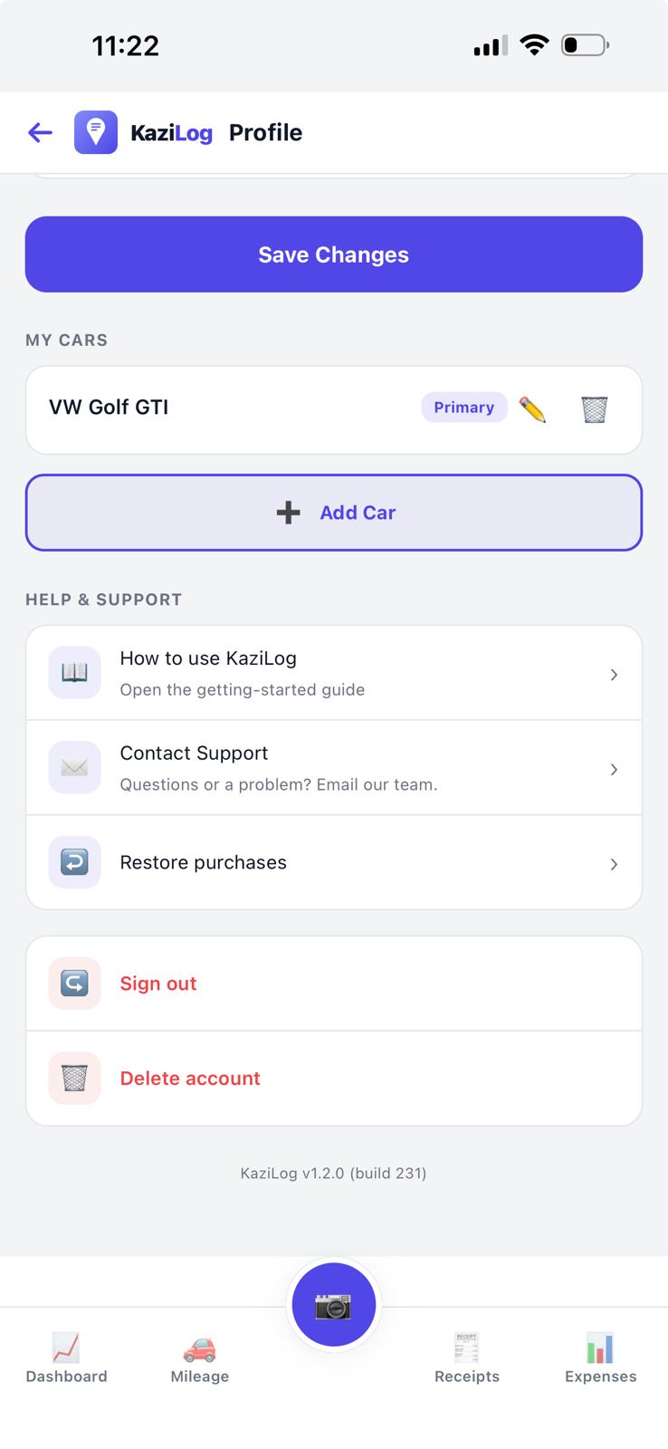 Manage your vehicles
