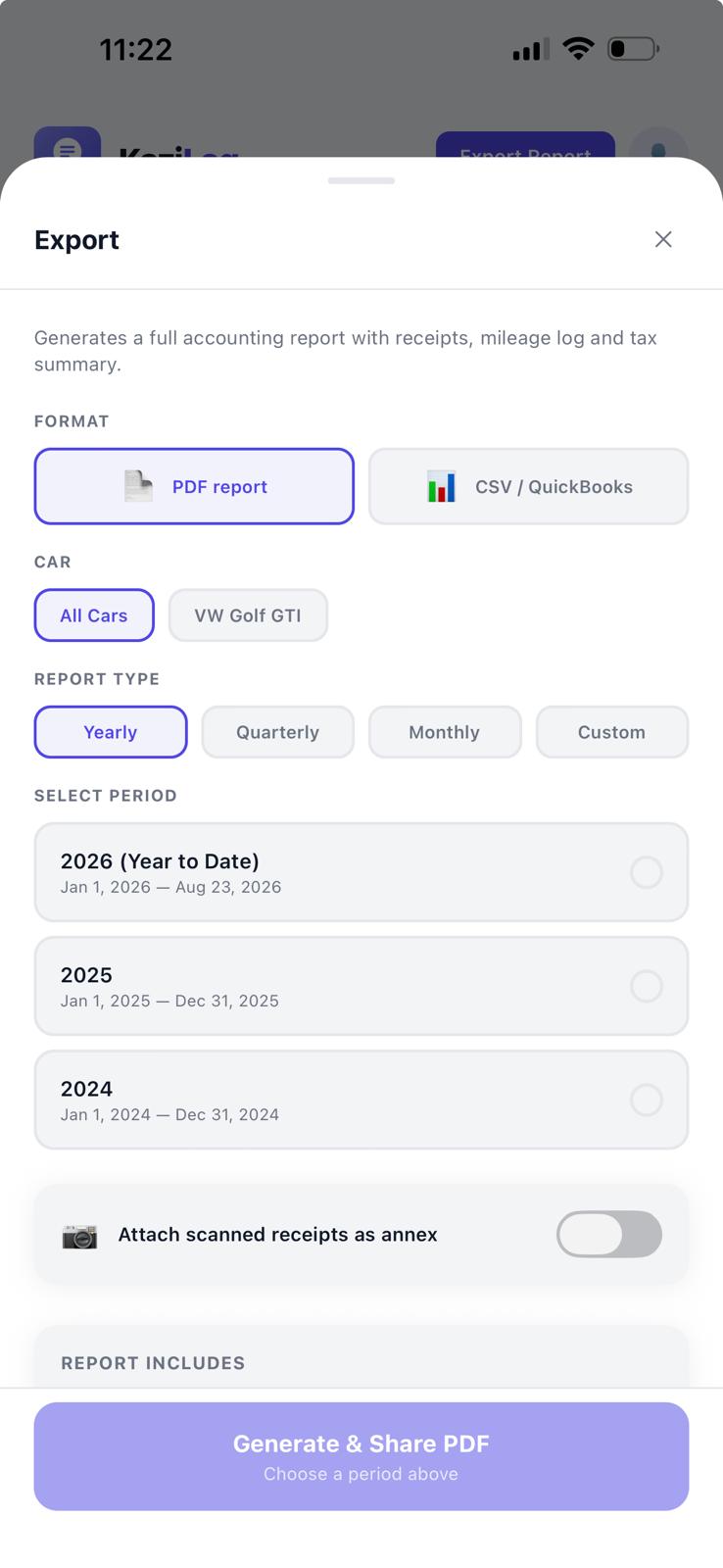 Export a report